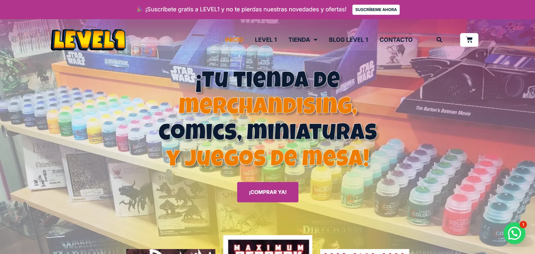 Diseño Web Murcia-Level1, La Tienda Friki