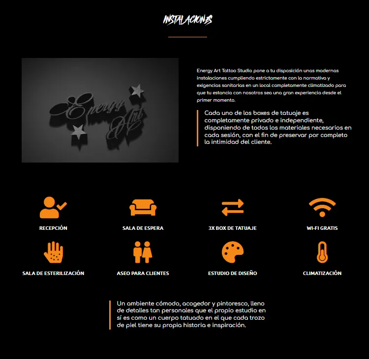 Energy Art Tattoo – Web corporativa Crealogic 2016