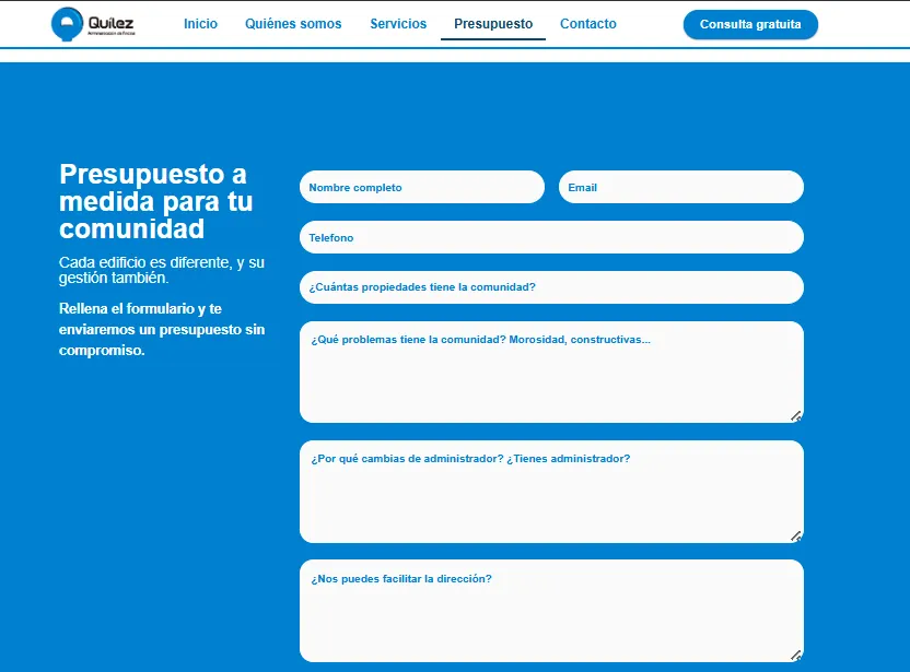 Quílez Administradores – Web corporativa Kit Digital 2025